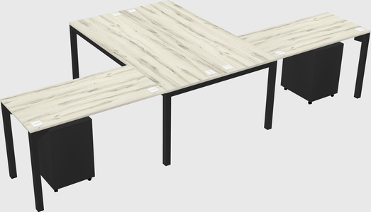 Shared l-shaped desk