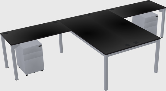 Shared l-shaped desk