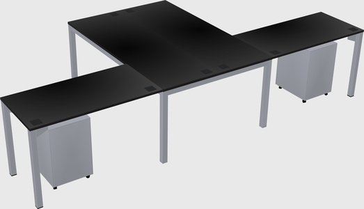 Shared l-shaped desk