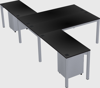 Shared l-shaped desk