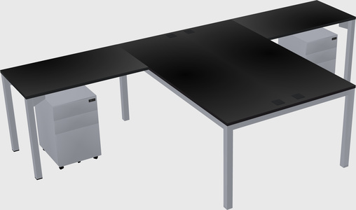 Shared l-shaped desk