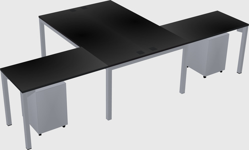 Shared l-shaped desk