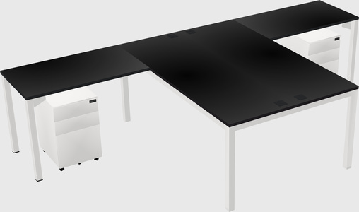 Shared l-shaped desk