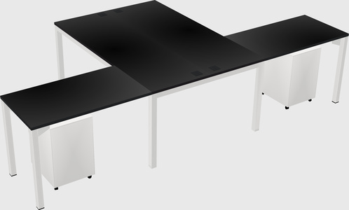 Shared l-shaped desk