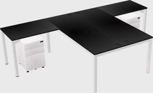 Shared l-shaped desk