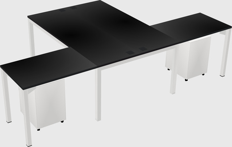 Shared l-shaped desk