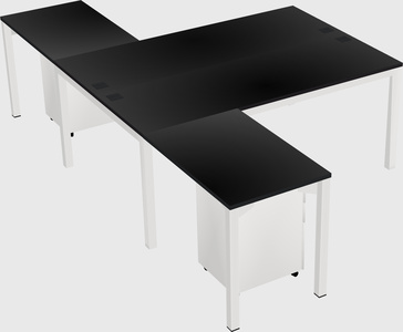 Shared l-shaped desk