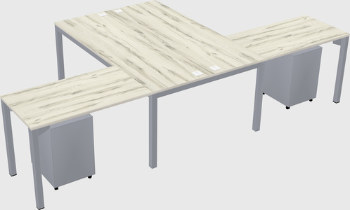 Shared l-shaped desk
