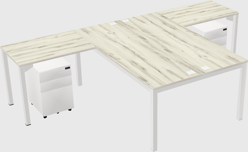 Shared l-shaped desk