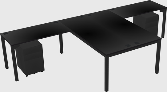 Shared l-shaped desk