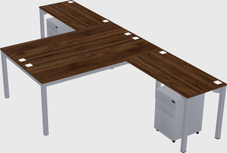 Shared l-shaped desk