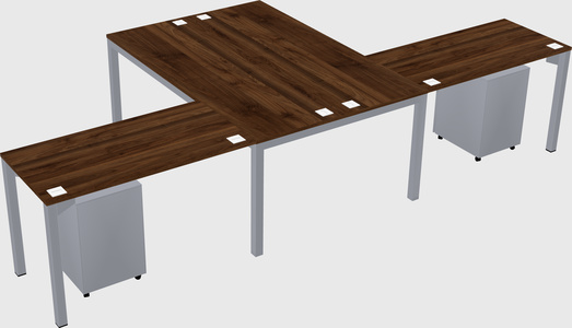 Shared l-shaped desk