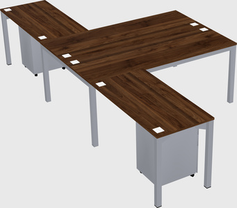 Shared l-shaped desk