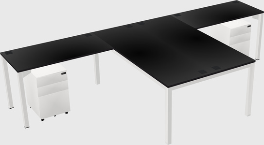 Shared l-shaped desk