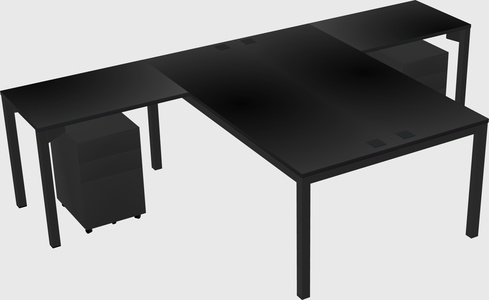 Shared l-shaped desk