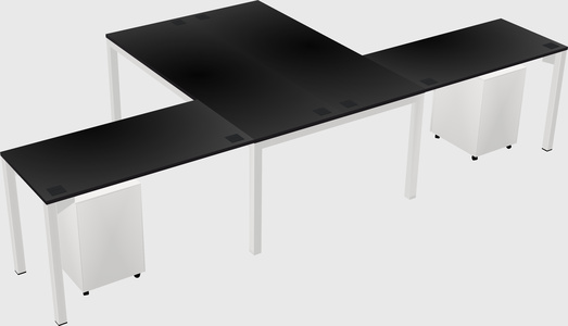 Shared l-shaped desk