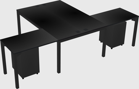 Shared l-shaped desk