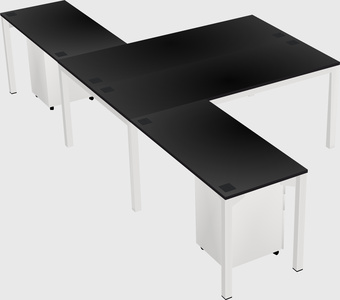 Shared l-shaped desk