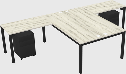 Shared l-shaped desk