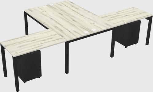 Shared l-shaped desk