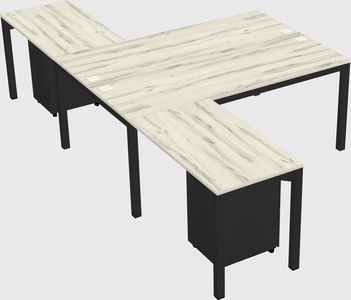 Shared l-shaped desk