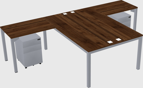 Shared l-shaped desk