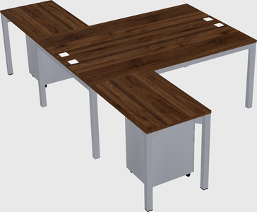 Shared l-shaped desk