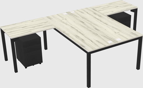 Shared l-shaped desk