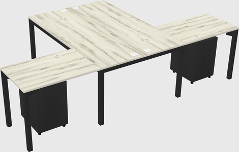 Shared l-shaped desk