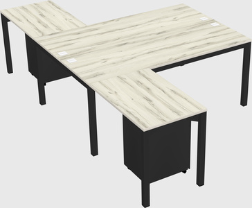 Shared l-shaped desk