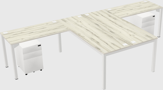 Shared l-shaped desk