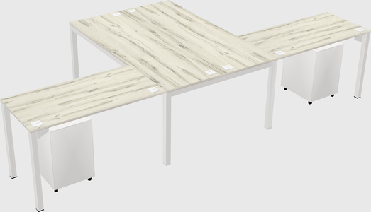 Shared l-shaped desk