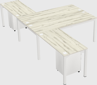Shared l-shaped desk