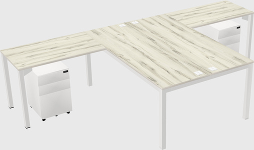 Shared l-shaped desk