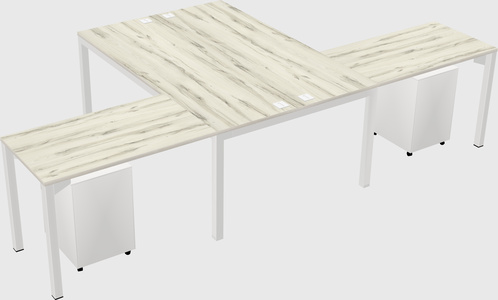 Shared l-shaped desk