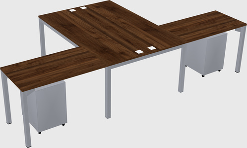 Shared l-shaped desk