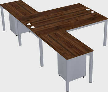 Shared l-shaped desk