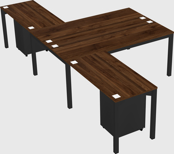 Shared l-shaped desk