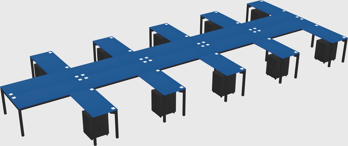 Shared l-shaped desk