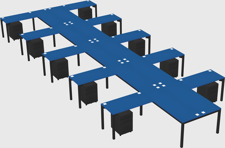 Shared l-shaped desk
