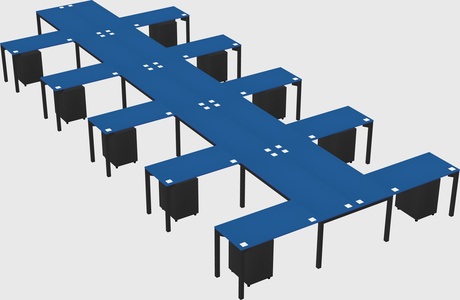 Shared l-shaped desk