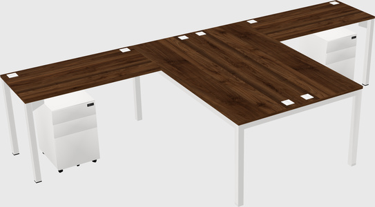 Shared l-shaped desk