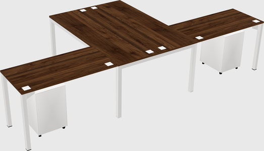 Shared l-shaped desk