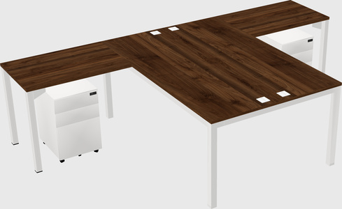 Shared l-shaped desk