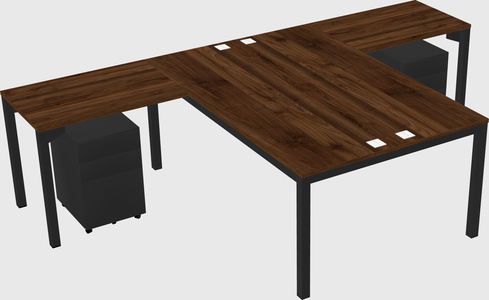 Shared l-shaped desk