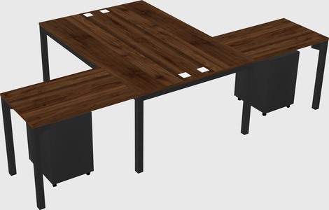 Shared l-shaped desk