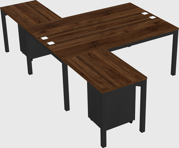 Shared l-shaped desk