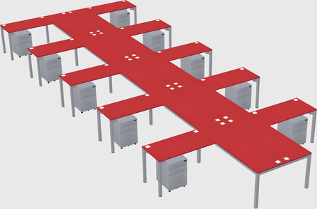 Shared l-shaped desk