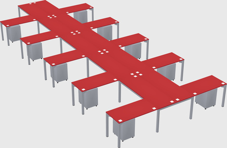 Shared l-shaped desk