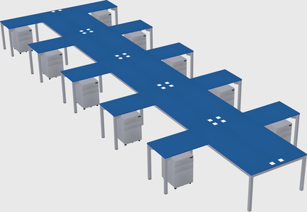 Shared l-shaped desk